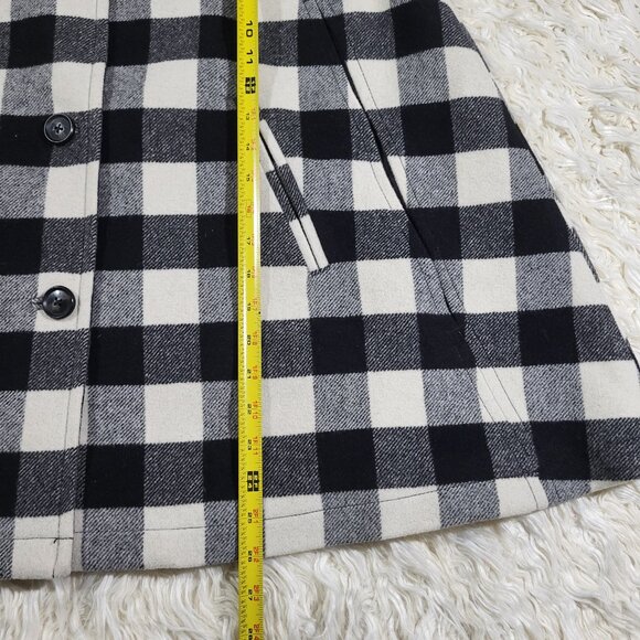 Talbots Black & White Buffalo Check Cape X-Small - Picture 10 of 15